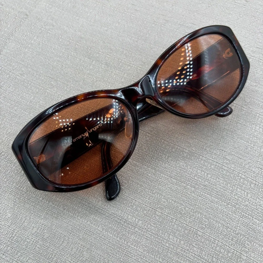 Emanuel Ungaro Vintage Tortoise Sunglasses Amber Lens Made in Italy 4007 7002